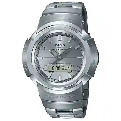 Casio G-Shock Men's Analog-Digital Quartz Watch - AWM-500D-1A8DR | Full Metal Silver Solar Bluetooth Watch