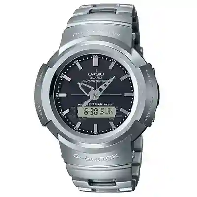 Casio G-Shock Men's Analog-Digital Quartz Watch - AWM-500D-1ADR | Full Metal Silver Solar Bluetooth Watch