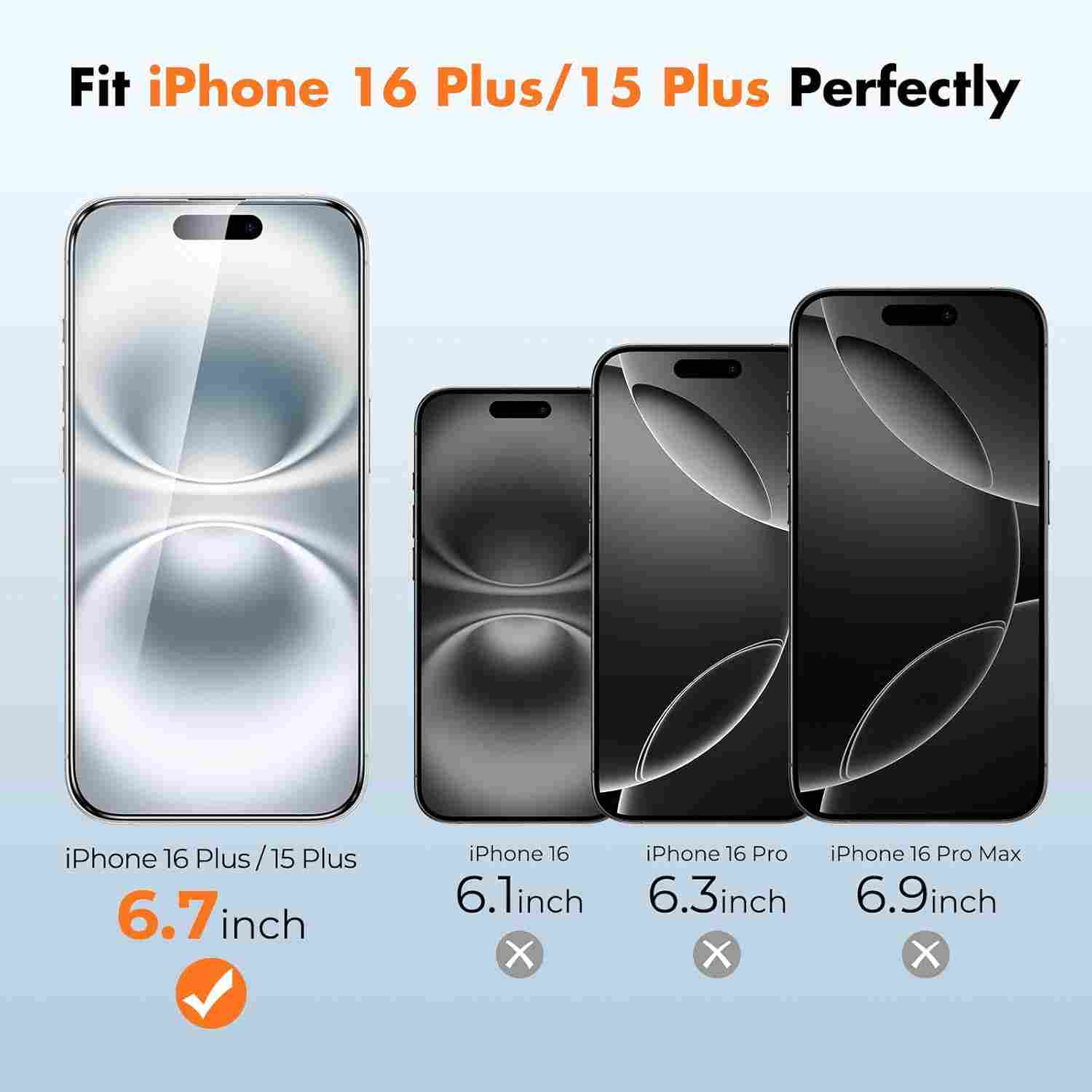 ANTIBROKEN Clear Screen Protector for iPhone 16 Plus
