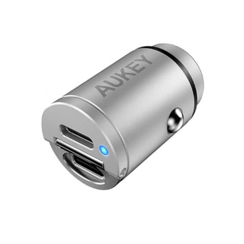 AUKEY Enduro Nano CC 30W 2-Port Car Charger – Compact PD & QC Fast Charging