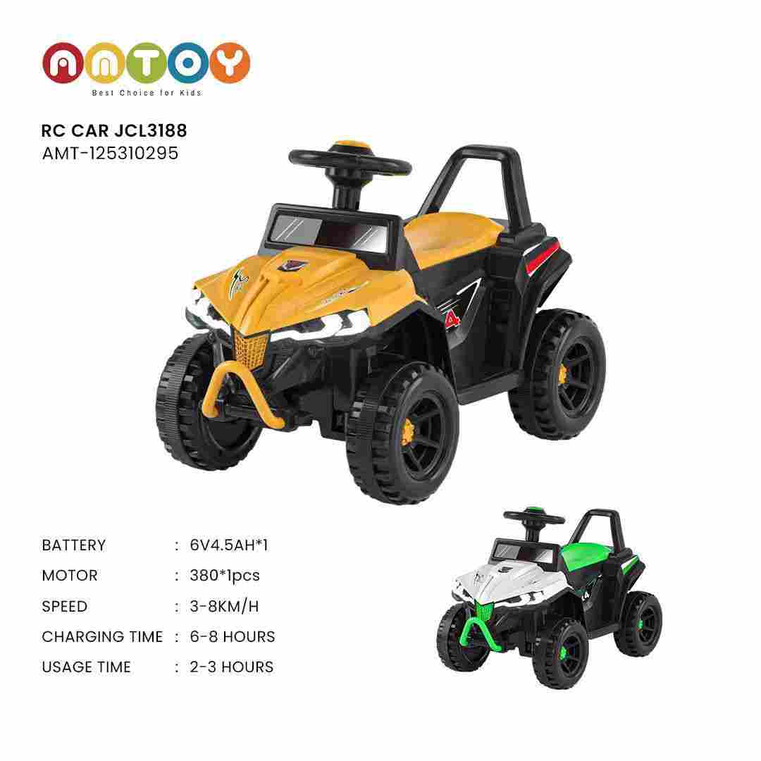 RC Car JCL3188 AMT-125310295 | Kids Electric Ride-On Jeep with LED Lights & Remote Control