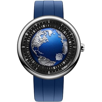 CIGA Design Automatic Watch 46mm Titanium Case Blue 3D Dial Sapphire Glass 40 Hour Power Reserve