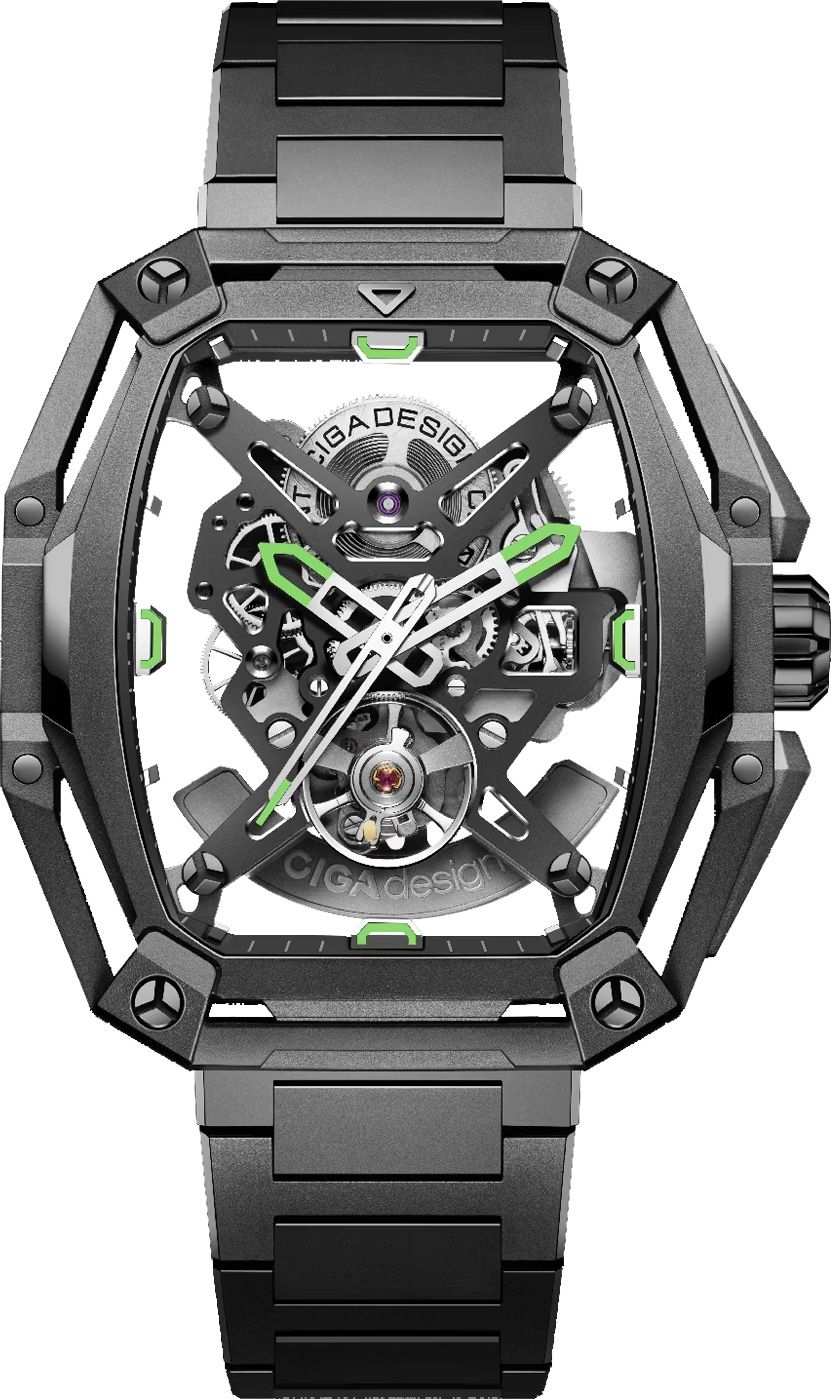 CIGA Design Z035-GG01-W1G Automatic Watch Transparent Dial Stainless Steel Sapphire Glass 3ATM