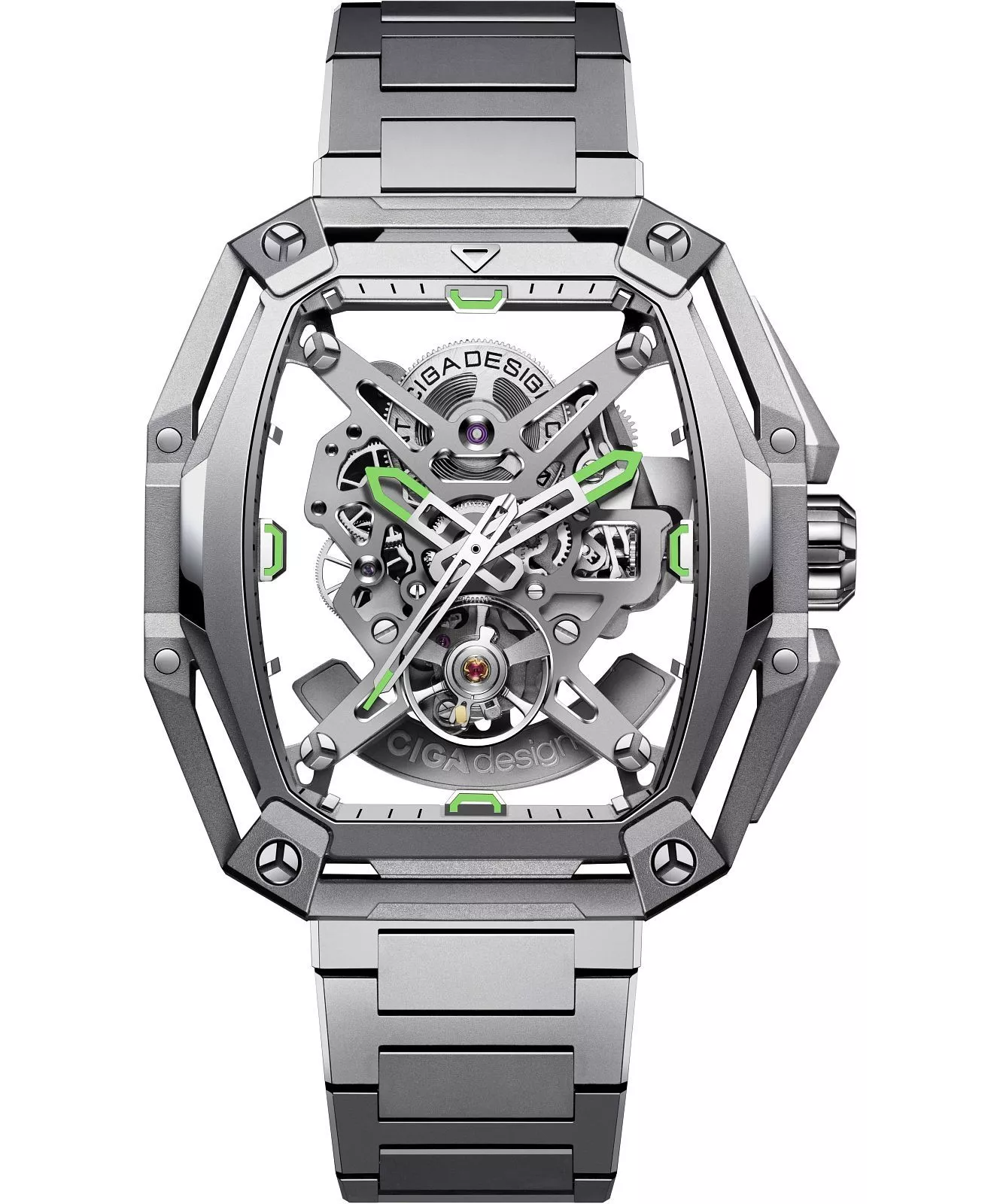 CIGA Design Z035 SS01 W1S Automatic Watch 22mm Stainless Steel Transparent Dial