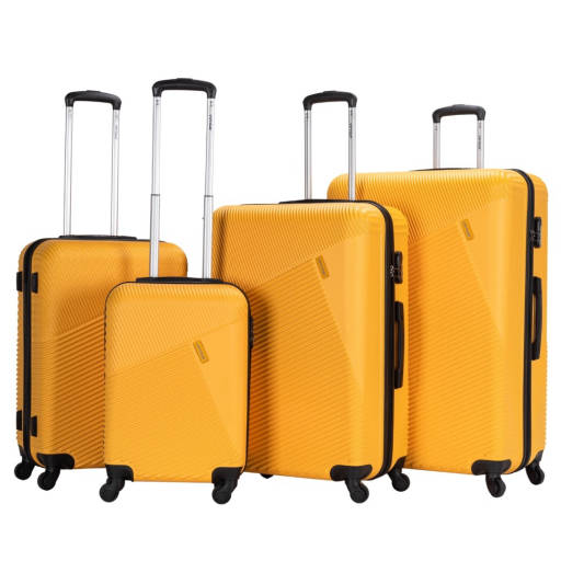 VIPTOUR ABS Hard Side 4 Piece Spinner Luggage Set Old Gold VT-A390
