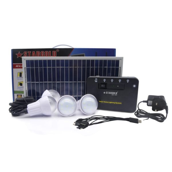 STARGOLD Solar Lighting 4 LED Bulb System SG-3007 Portable Solar Light