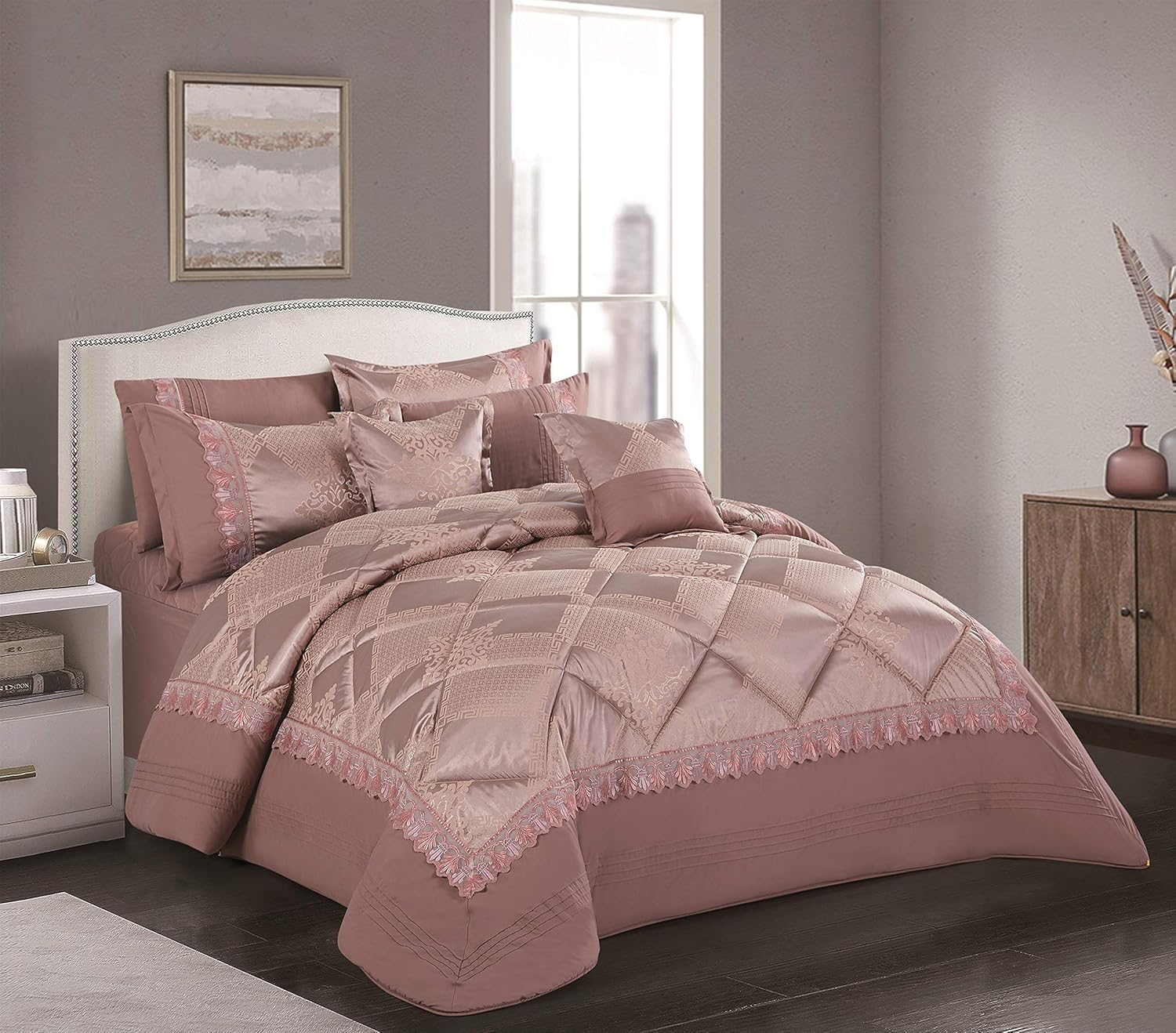 STARGOLD Lace Jacquard Comforter 8PCS Set SG-CJL2002 Luxury Bedding Set