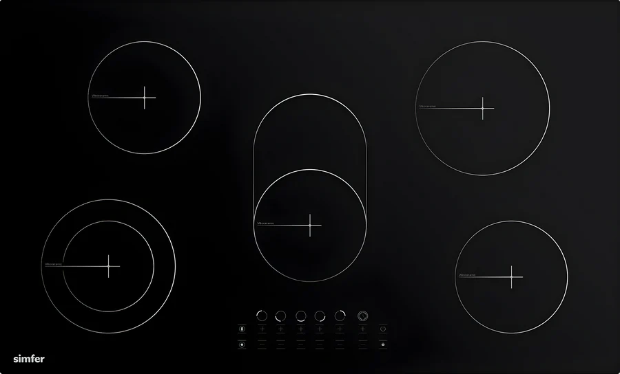 Simfer 90cm Built In Hob Touch Control Black Ceran Glass H9050 DEBSP