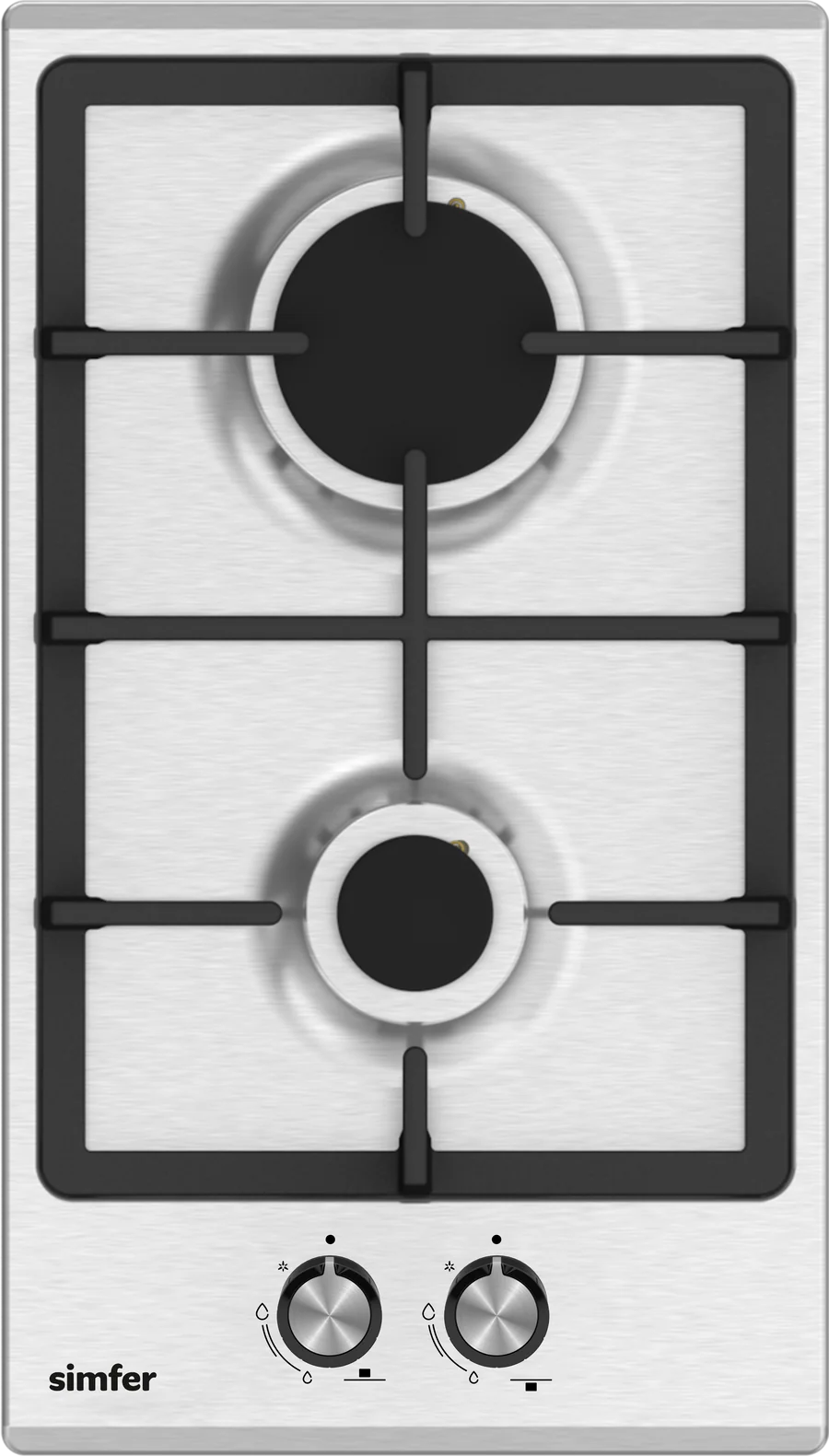 Simfer 30cm Built In Gas Hob 2 Burner Flat Series SMFBHGFLT30 Front Control