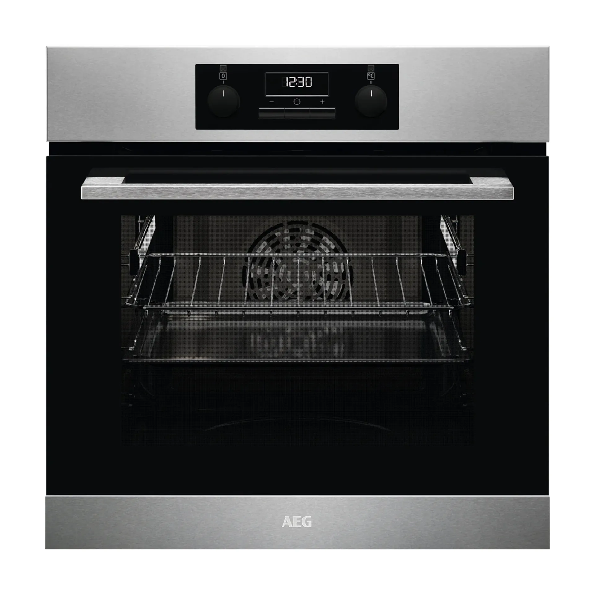 AEG 60cm Built In Electric Oven 65L Multifunction BCK431111M Black Stainless Steel