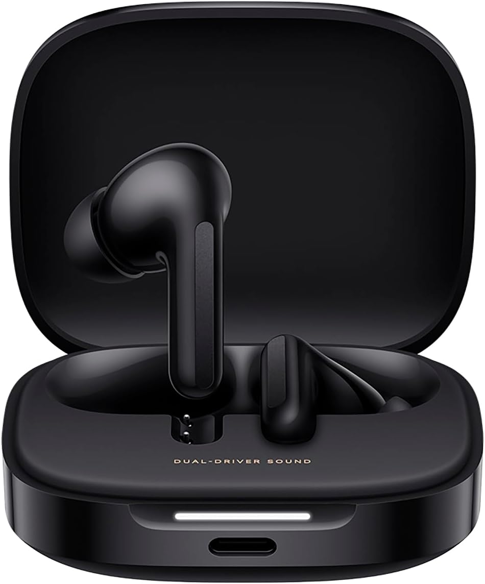 Redmi Buds 6 Night Black – Wireless Bluetooth Earbuds with Deep Bass