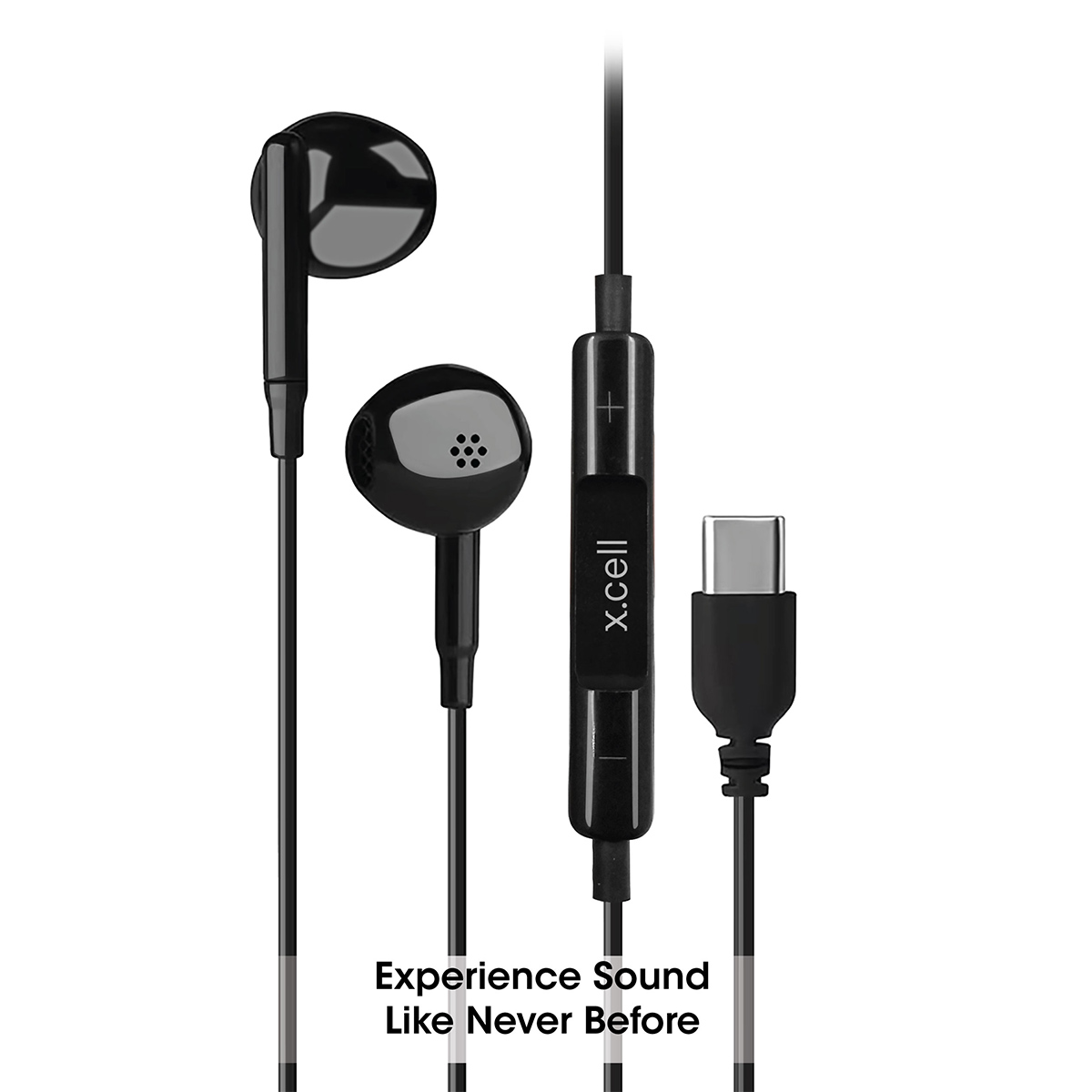 X.Cell Stereo Headset Wired with Type-C Connector XL-HS-104C-BLK