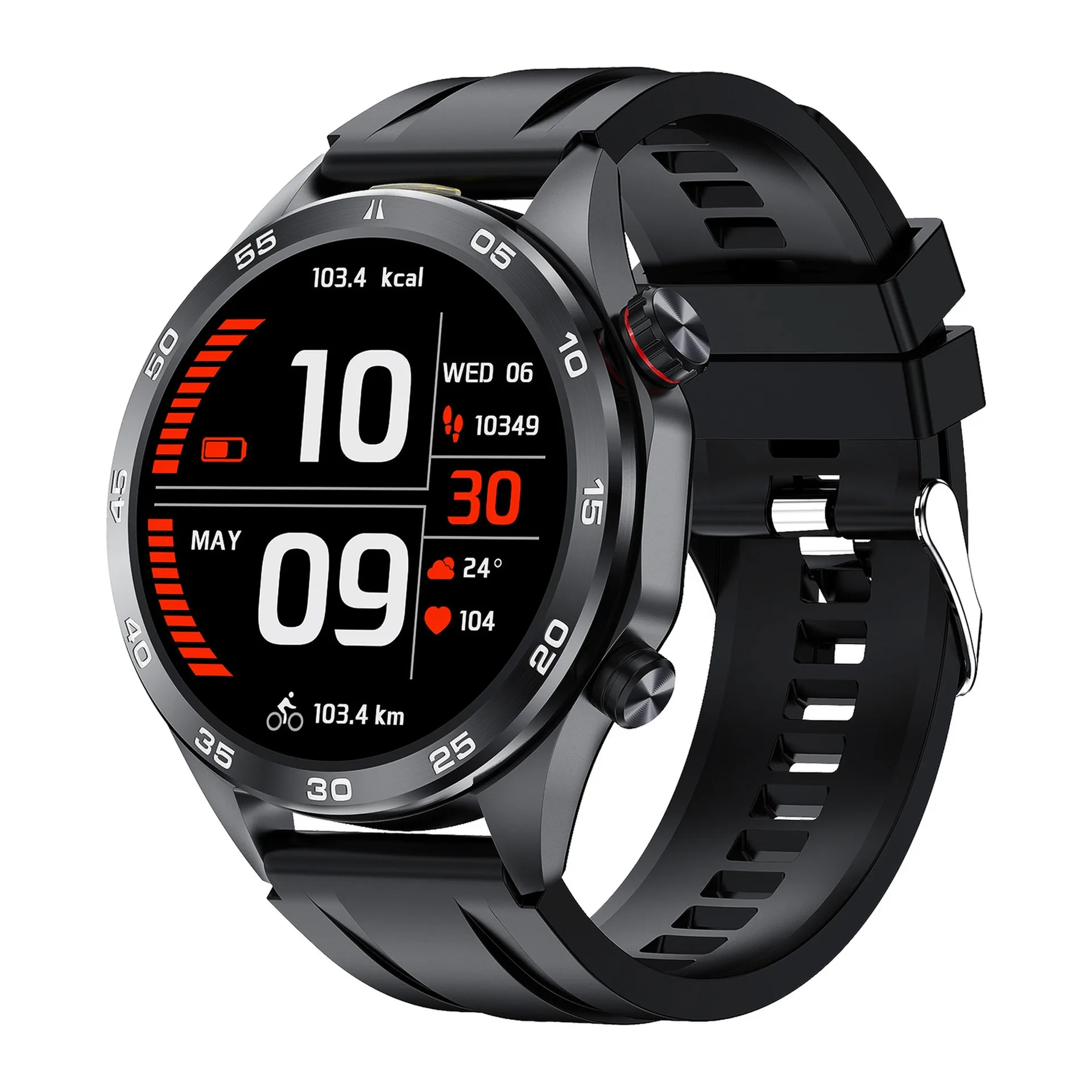 Xcell Smart Watch Black Frame Black Silicon Strap XL-WCH-Elite5-BFBS
