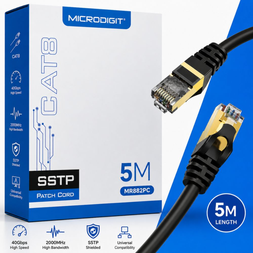 MICRODIGIT Cat 8 Network Cable 5 Meter