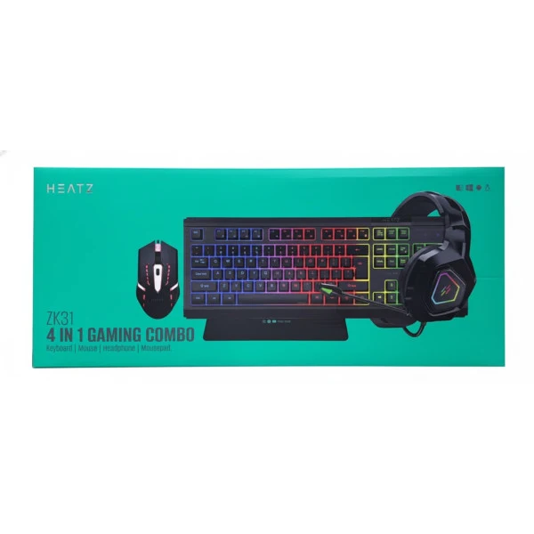 HEATZ ZK31 4-in-1 Gaming Combo Keyboard Mouse Headset Mouse Pad