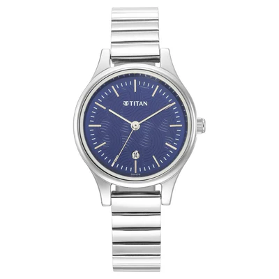 Titan Women Karishma Blue Dial Metal Strap Watch