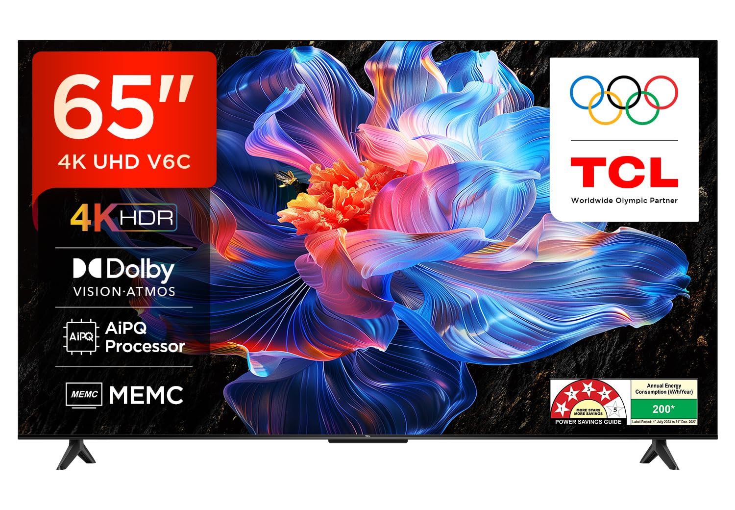 TCL 65" 4K UHD TV with AiPQ Processor, MEMC & HVA Screen