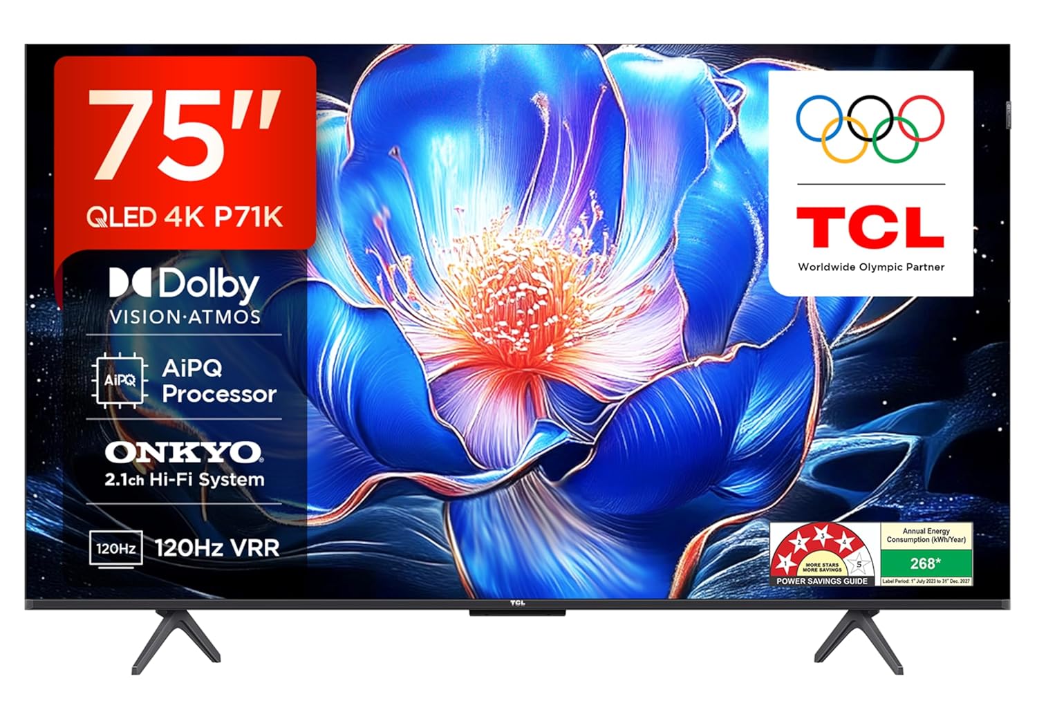 TCL 75" 4K UHD TV with AiPQ Processor, MEMC & HVA Screen