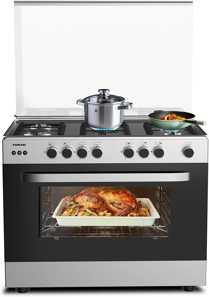 IGNIS Gas Cooker 90x60cm | 5 Burners | Gas Oven + Fan | Full Safety | Made in Italy | G1961FCDXTF