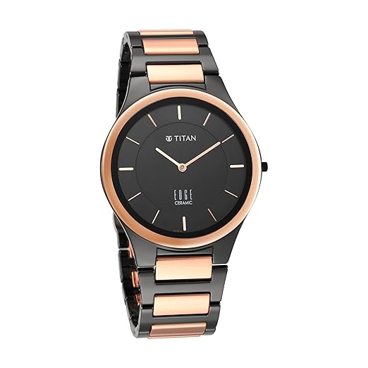 Titan Quartz Analog Black Dial Ceramic Strap Watch for Men – Premium Design & Timeless Elegance