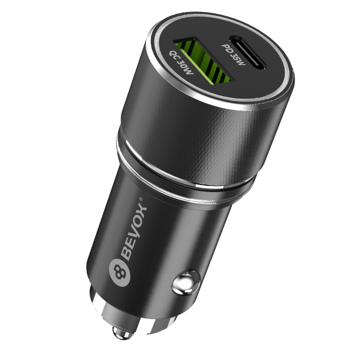 BEYOX BY-21 Car Charger 65W – Dual Port Type-C PD + QC Fast Charging Adapter