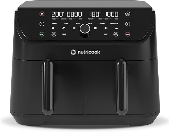 NutriCook NC-AFD185 Air Fryer Duo 8.5 L | Dual-Basket 2400W Fryer