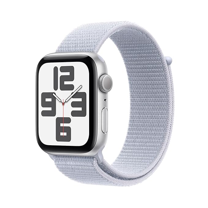 Apple Watch SE (2nd Gen) 44mm Silver Aluminium with Blue Sport Loop (GPS) | – MXET3QA/A