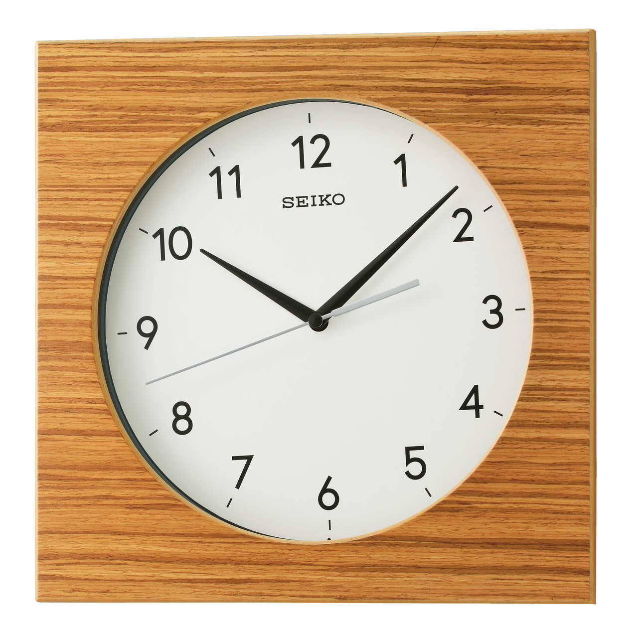 Seiko QXA766BL Wall Clock | 29.5cm | Wood Case Zebra Veneer | Battery Operated