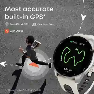 Titan Celestor Smart Watch 1.43" AMOLED Round Display, GPS, Altimeter, Barometer, Compass, BT Calling – Titanium/Beige (90206AP03)