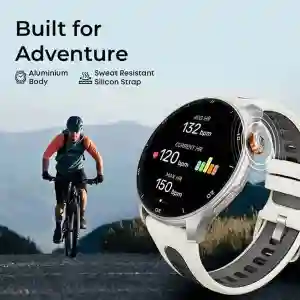 Titan Celestor Smart Watch 1.43" AMOLED Round Display, GPS, Altimeter, Barometer, Compass, BT Calling – Titanium/Beige (90206AP03)