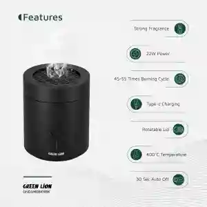 Green Lion Dune Bukhoor Incense Burner | Portable Electric Aromatherapy Diffuser