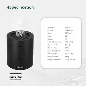 Green Lion Dune Bukhoor Incense Burner | Portable Electric Aromatherapy Diffuser