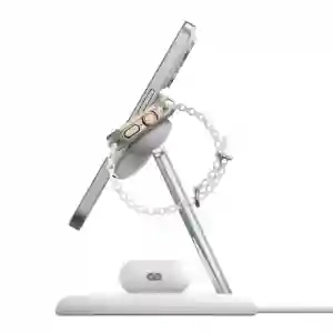 Belkin BoostCharge 3-in-1 Magnetic Charging Stand with Qi2 Fast Wireless Charging 15W White (BL-Qi2Magnetic-stnd-3IN1-Wht / WIZ029myWH)