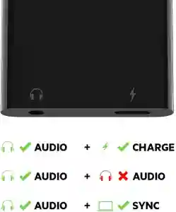 Belkin RockStar 3.5mm Audio + USB-C Charge Adapter (BL-A004-USBC-ADP / NPA004btBK)
