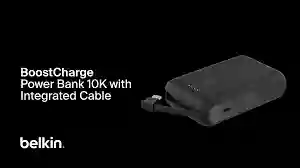 Belkin BoostCharge Power Bank 10K, PD 20W with USB-C Integrated Cable Black (BL-PB-B021-10000PD-BLK / BPB021hqBK)