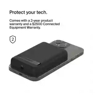 Belkin BoostCharge Magnetic Wireless Power Bank 5K + Stand for iPhone 14/13/12, Black (BL-PB-MSafe-D004-5000C-BLK / BPD004btBK)