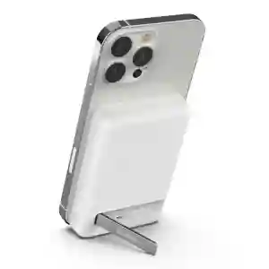 Belkin BoostCharge Magnetic Wireless Power Bank 5K + Stand for iPhone 14/13/12, White (BL-PB-MSafe-D004-5000C-WHT / BPD004btWT)