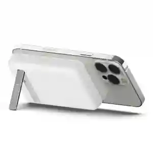 Belkin BoostCharge Magnetic Wireless Power Bank 5K + Stand for iPhone 14/13/12, White (BL-PB-MSafe-D004-5000C-WHT / BPD004btWT)