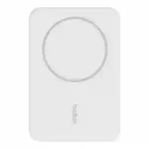 Belkin BoostCharge Magnetic Wireless Power Bank 5K + Stand for iPhone 14/13/12, White (BL-PB-MSafe-D004-5000C-WHT / BPD004btWT)