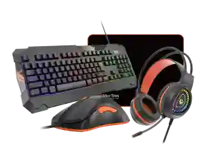 MeeTion MT-C505 Wired RGB Gaming Bundle – Keyboard, Headset, Mouse & Mouse Pad (Black)