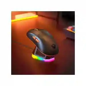 MeeTion MT-GW38 Wireless Tri-Mode Mouse with Magnetic Charging Dock (2.4G / Bluetooth / Wired) – Black & White