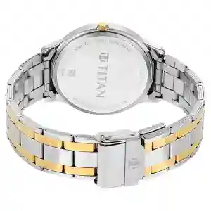 Titan Analog with Date Brown Dial Metal Strap Watch for Men