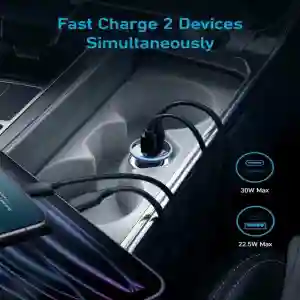 Anker 323 Car Charger 52.5W – Black