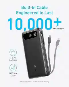 Anker 65W Two-Way Power Bank with Built-In Cable