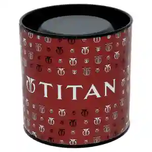 Titan Analog with Day and Date Quartz Champagne Dial Metal Round Stainless Steel Strap Watch for Men