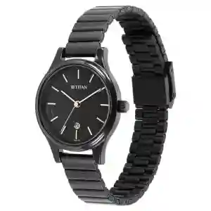 Titan Women Karishma Black Dial Metal Strap Watch