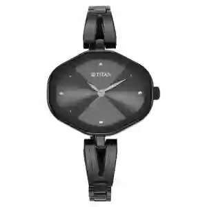 Titan Women Karishma Black Dial Metal Strap Watch