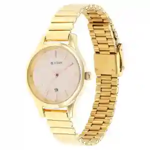 Titan Karishma Beige Dial Analog Stainless Steel Strap Watch for Women