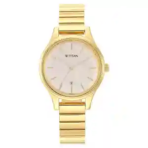 Titan Karishma Beige Dial Analog Stainless Steel Strap Watch for Women