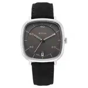 Titan Neo Curve Quartz Analog Anthracite Dial Black Leather Strap Watch for Men - 1885SL02